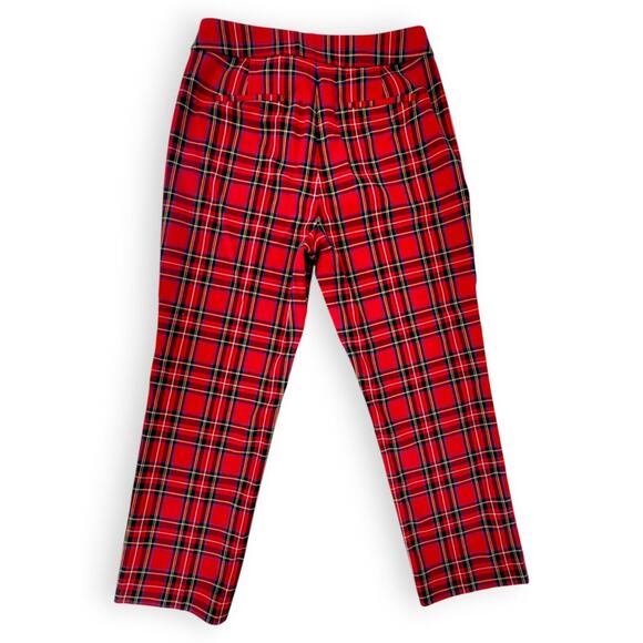 J.Crew Women’s Size 8 Tartan Plaid Crop Pants | Holiday Ready Red Plaid Straight - Picture 2 of 8